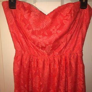 Coral lace dress
